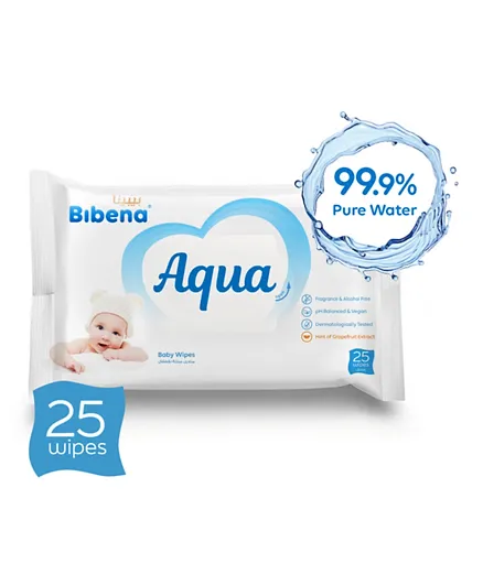 Bibena Aqua Water Wipes - 25 Pieces