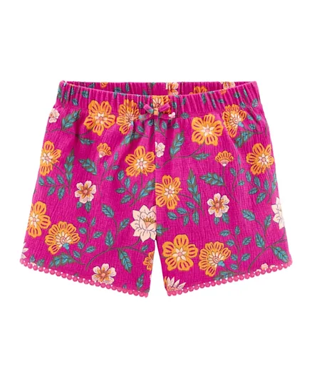 Carter's Ruffle Crinkle Jersey Shorts - Pink