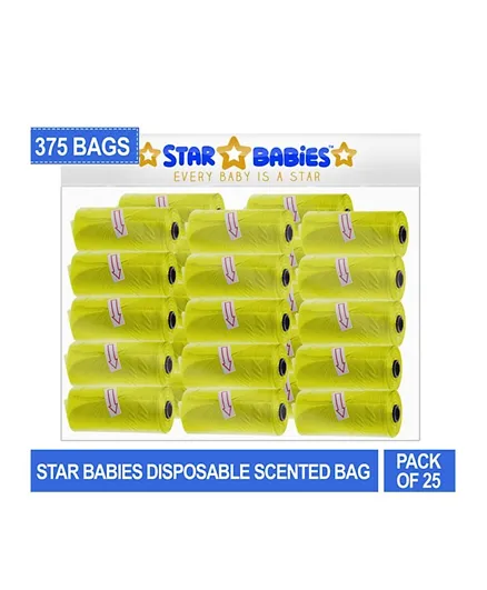 Star Babies Scented Bag Yellow Pack of 5 (75 Bags)