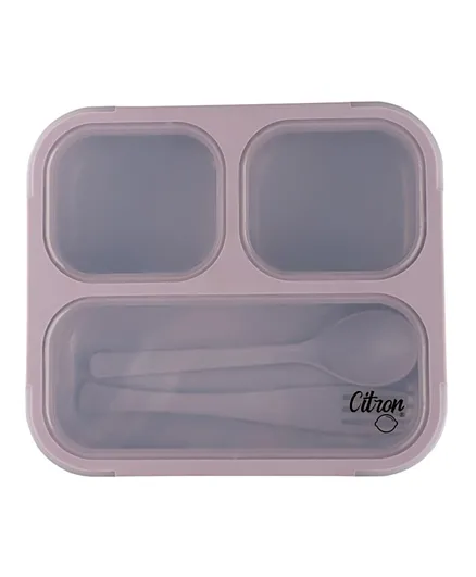 Citron 2022 Lunch Box With Fork and Spoon - Purple