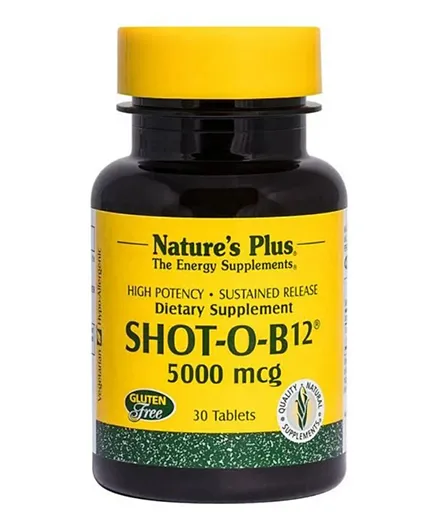 NaturesPlus Shot-O-B12 5000 mcg - 30 Tablets
