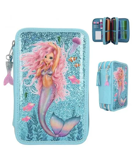 Top Model Mermaid Triple Pencil Case - Blue