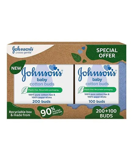 Johnson & Johnson Baby Cotton Buds Pack of 2 - 300 Pieces