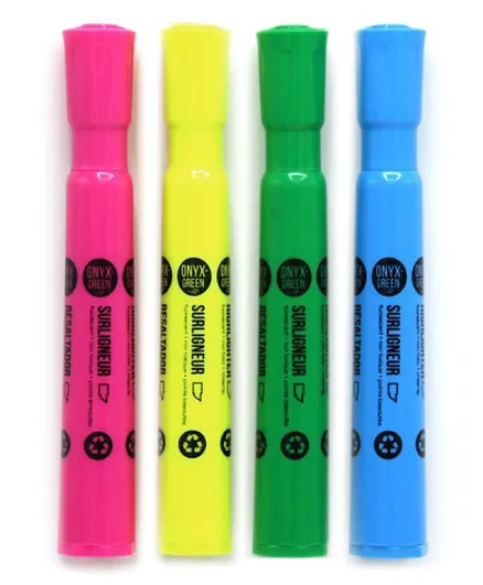 Onyx & Green Broad Highlighter Pens Multicolor (1803) - Pack of 4