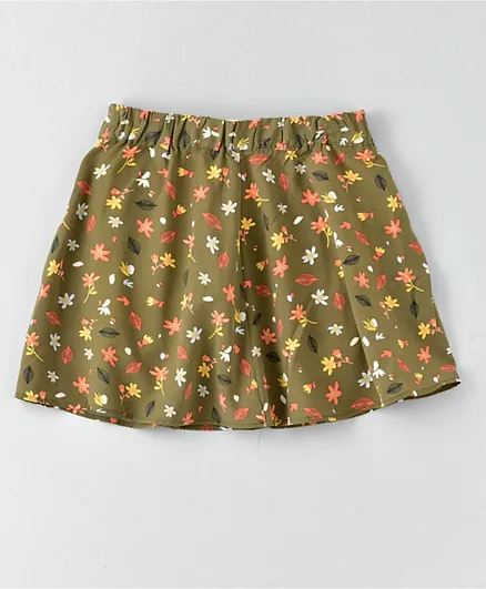 Name It Floral Skirt - Lichen Green