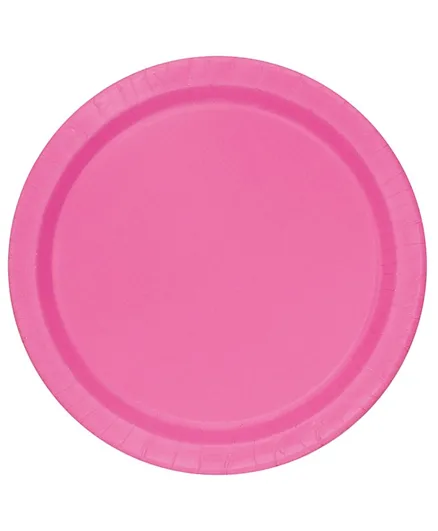 Unique Hot Pink Round Plate Pack of 20 - 7 Inches