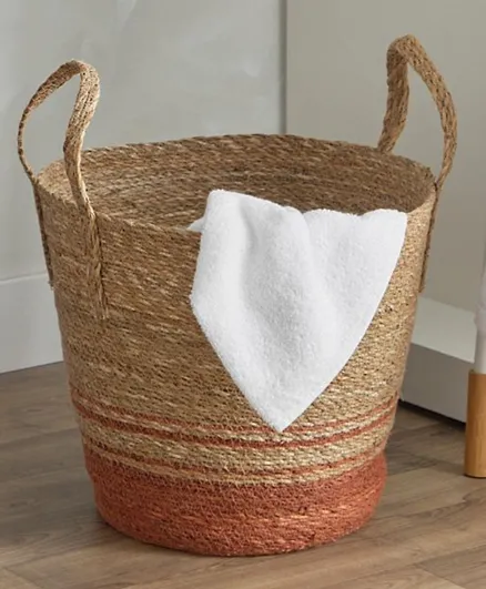 HomeBox Naturaloom Round Laundry Basket With Handle