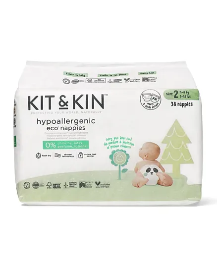 Kit & Kin Eco Diapers Size 2 - 38 Pieces