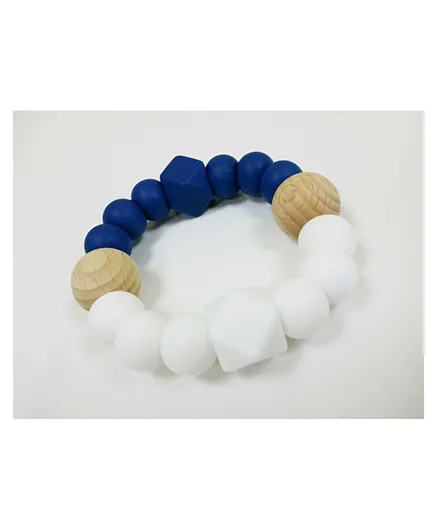 One.Chew.Three Textured Silicone Teether - Navy & White