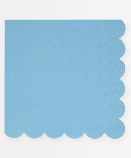 Meri Meri Cornﬂower Blue Large Napkins - 16 Pieces