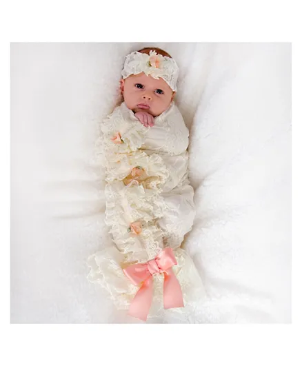 Cozy Cocoon Baby Cocoon Swaddling - Satin Bud Lace