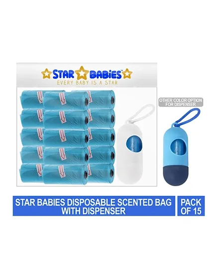 Star Babies Pack of 10 Scented Bags with Dispenser - Blue