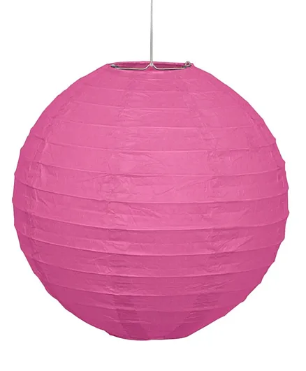 Unique Round Paper Lantern Pack of 1 - Hot Pink