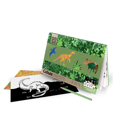 Mon Petit Art Coloring Book With Collage Dinosaures - Green