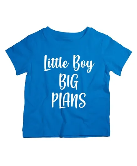 Twinkle Hands Half Sleeves Little Boy Big Plans Print T-Shirt - Blue