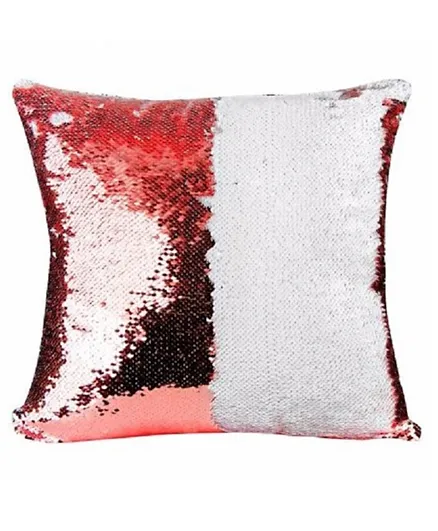 Factory Price Reversible  Sequined Cushion Cover - Red & White