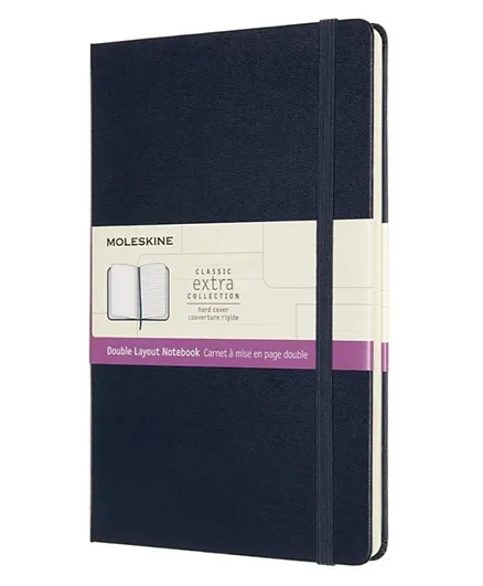 MOLESKINE Notebook Ruled-Plain Sapphire Blue Large Hard Cover - Blue