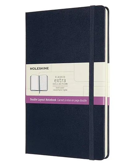 MOLESKINE Notebook Ruled-Plain Sapphire Blue Large Hard Cover - Blue