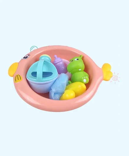 Haijaibao Baby Bathtub Round Fish Basin With Bath Accessories + Plastic Animals