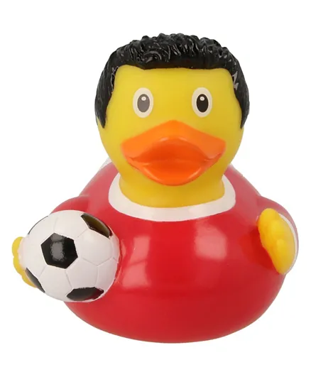 Lilalu Football Player Rubber Duck Bath Toy - Red