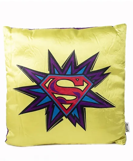 DC- Superman Digital Printed Filled Cushion - Yellow