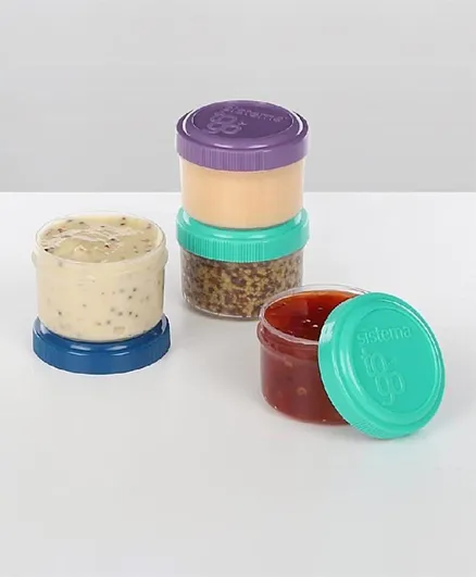 Sistema Dressing To Go Snack Container Pack of 4 - 35 ml each