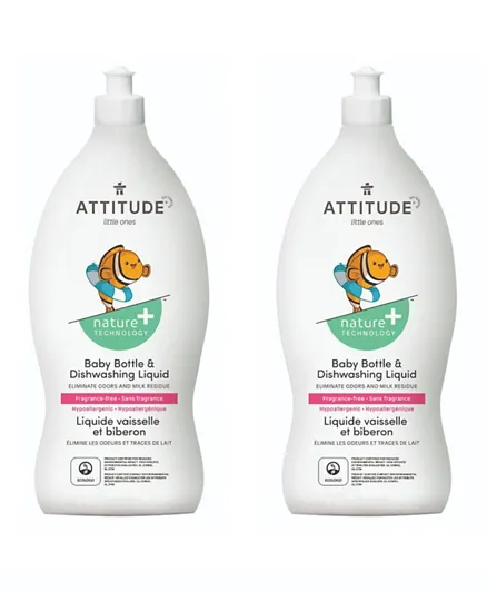 Attitude Baby Bottle & Dishwashing Liquid Pack of 2 - 700mL Each