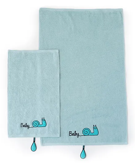 Milk&Moo Sangaloz Baby Towel Set of 2 - Light Blue