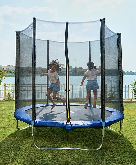 Domijump 10 Feet Trampoline with Enclosure - Black