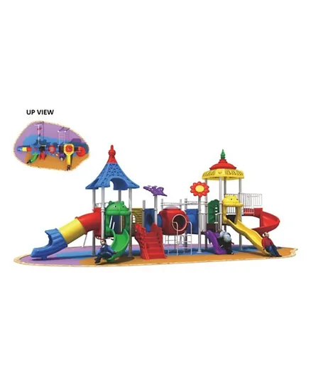 Myts Pinokee Tube & Curved Slide And 3 Swing With Crawling Extension Climber And Monkey Bar Muti Playcentre - Multicolor