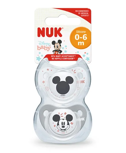 NUK Disney Mickey Trendline Silicone Soother Assorted - Pack of 2