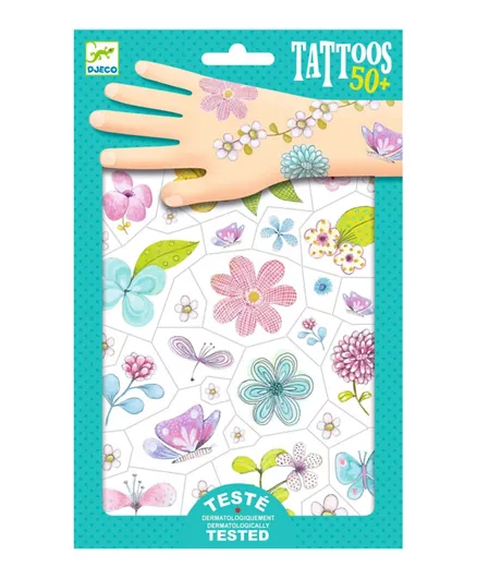 Djeco Flowers of the Fields Tattoos - Blue