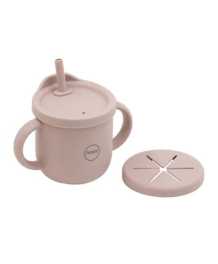 Amini Silicone Water And Snack Cup - Rose pink
