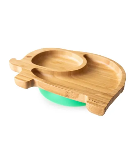Eco Rascals Bamboo Elephant Suction Plate - Green