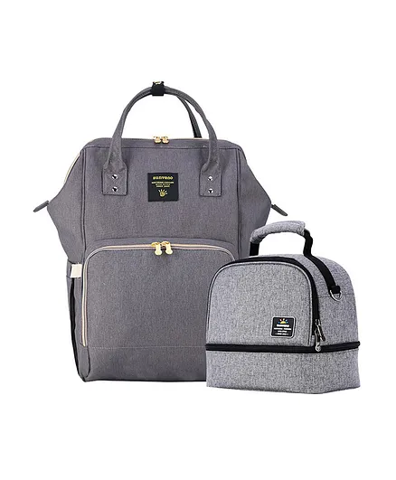 Sunveno Mamma Diaper & Breast Pump Bottle Bag Set - Grey