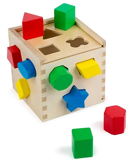 ميليسا & دوج - لعبة مكعبات من الخشب لتصنيف الأشكال - متعددة الألوان
