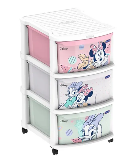 Cosmoplast Disney Mickey & Friends Multipurpose Storage Cabinet 3 Drawers with Wheels
