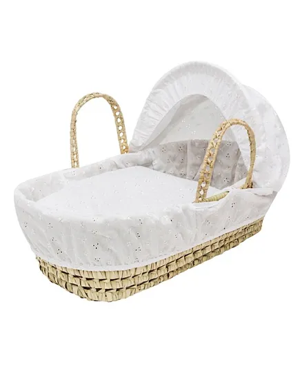 Kinder Valley Baby Doll BA Palm Moses Doll Basket - White