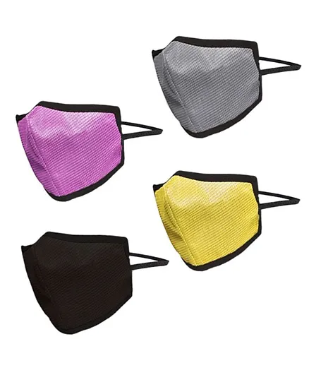 Swayam Reusable 4 Layers Outdoor Protective Face Mask  Assorted Colours - Pack of 4
