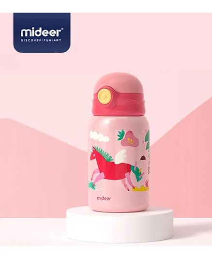 Mideer Vacuum Insulated Bottle With Bottle Holder Unicorn - 450mL