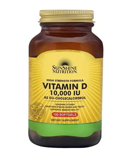 Sunshine Nutrition Vitamin D 10000 Iu - 100's Softgels