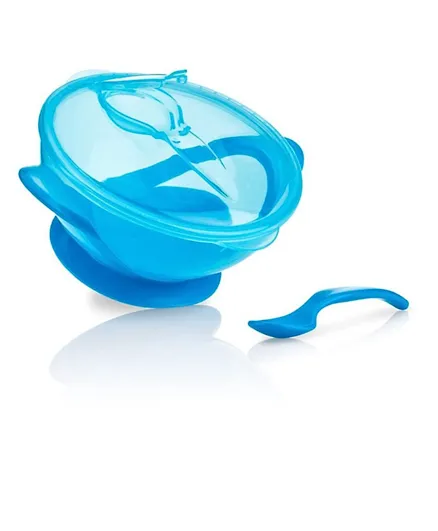 Nuby Suction Bowl with Spoon and Lid  Pack of 1 - Assorted Colors