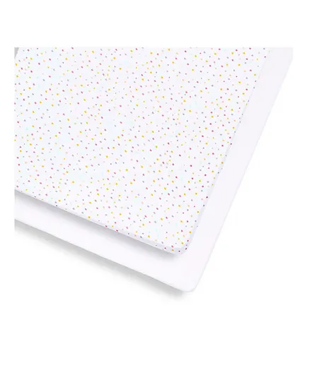 Snuz SnuzPod Cotton Cotbed Fitted Sheets Color Spots - Pack of 2