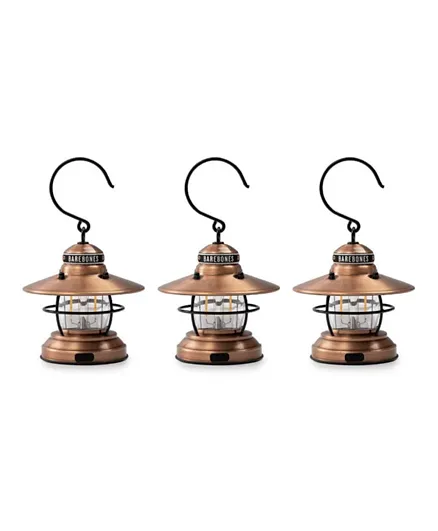 BAREBONES Edison Mini Lantern Copper- Pack of 3