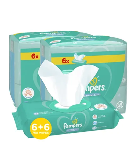 Pampers Complete Clean Baby Wipes with Aloe Vera Lotion- 64 Pieces
