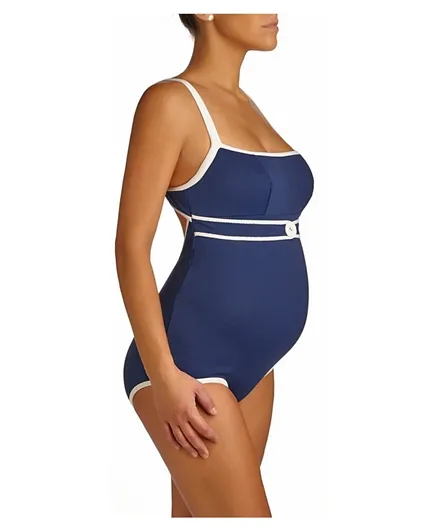 Mums & Bumps Pez D'or Rimini Pique Blue One Piece Maternity Swimsuit - Blue