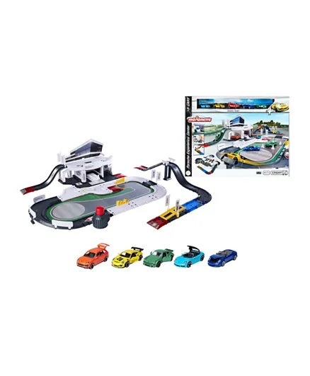 Majorette Porsche Experience Center + 5 Vehicles - Multicolor