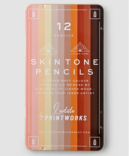 Printworks  Pack of 12 Color Pencil Skin tone - Multicolor