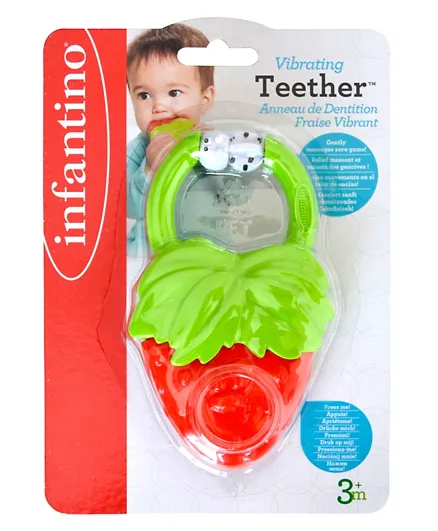 Infantino Vibrating Teether Strawberry Design - Red & Green