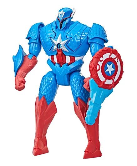Marvel Avengers Mech Strike Monster Hunters Hunter Suit Captain America Toy - 8 Inch